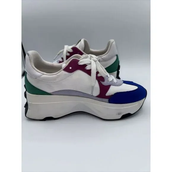 Guess Womens‎ Caleb Sneakers Shoes White Cross Training Lace Up Low Platform 9 M - Picture 5 of 8